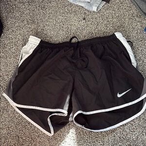 Nike Women's Black White and Grey Running Shorts